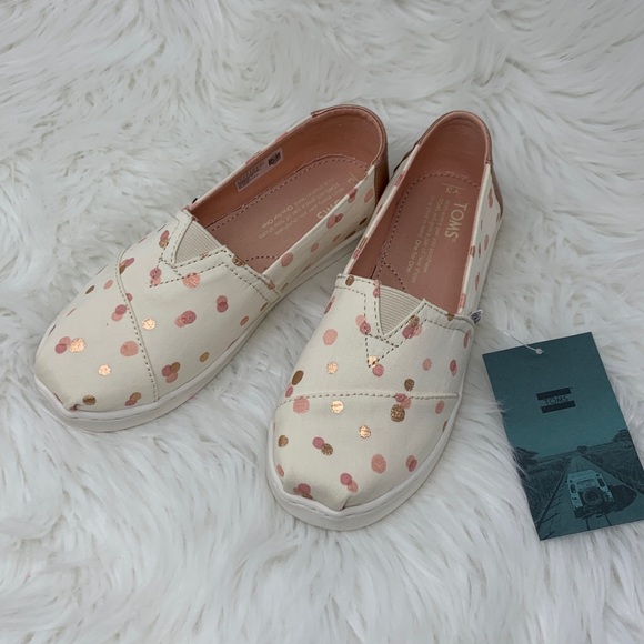 Toms Other - Toms Classic Pale Blush Party Dots Flats Youth 3